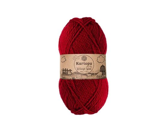 Слика од Картопу „Melange Wool“ - темно црвена/бордо 2117